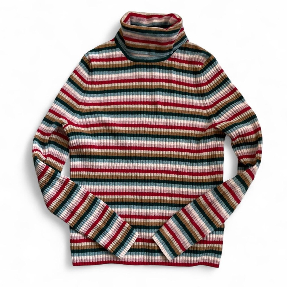 GAP y2k Colorful Striped Turtleneck Sweater